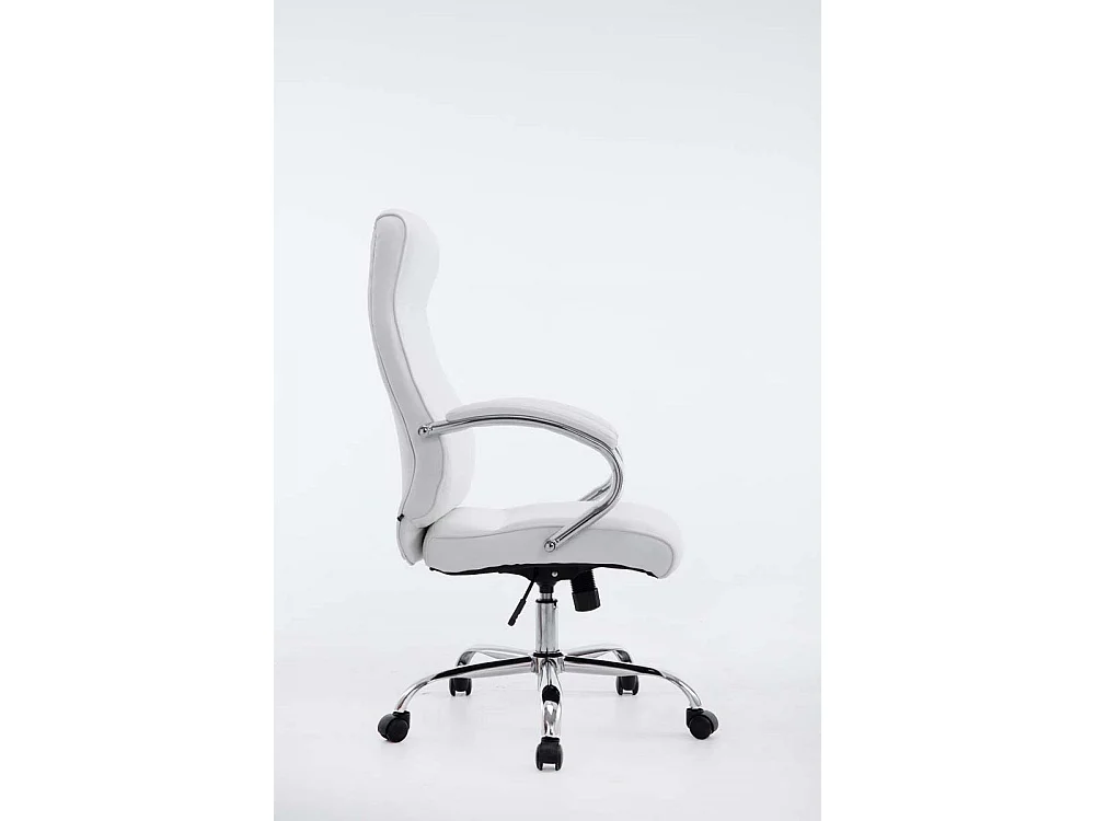 Chaise de bureau - Similicuir & Métal chromé - Blanc - Big Lausanne