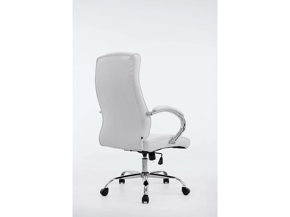 Chaise de bureau - Similicuir & Métal chromé - Blanc - Big Lausanne