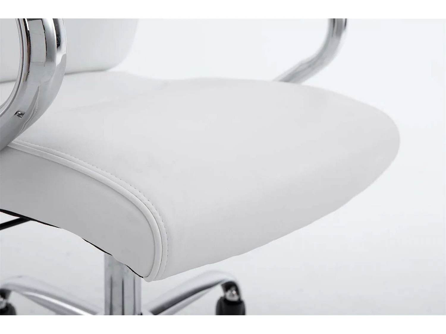 Chaise de bureau - Similicuir & Métal chromé - Blanc - Big Lausanne