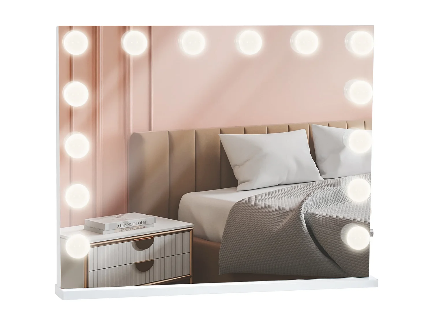 Schminkspiegel mit LED - Kunststoff - weiß - Palmdale