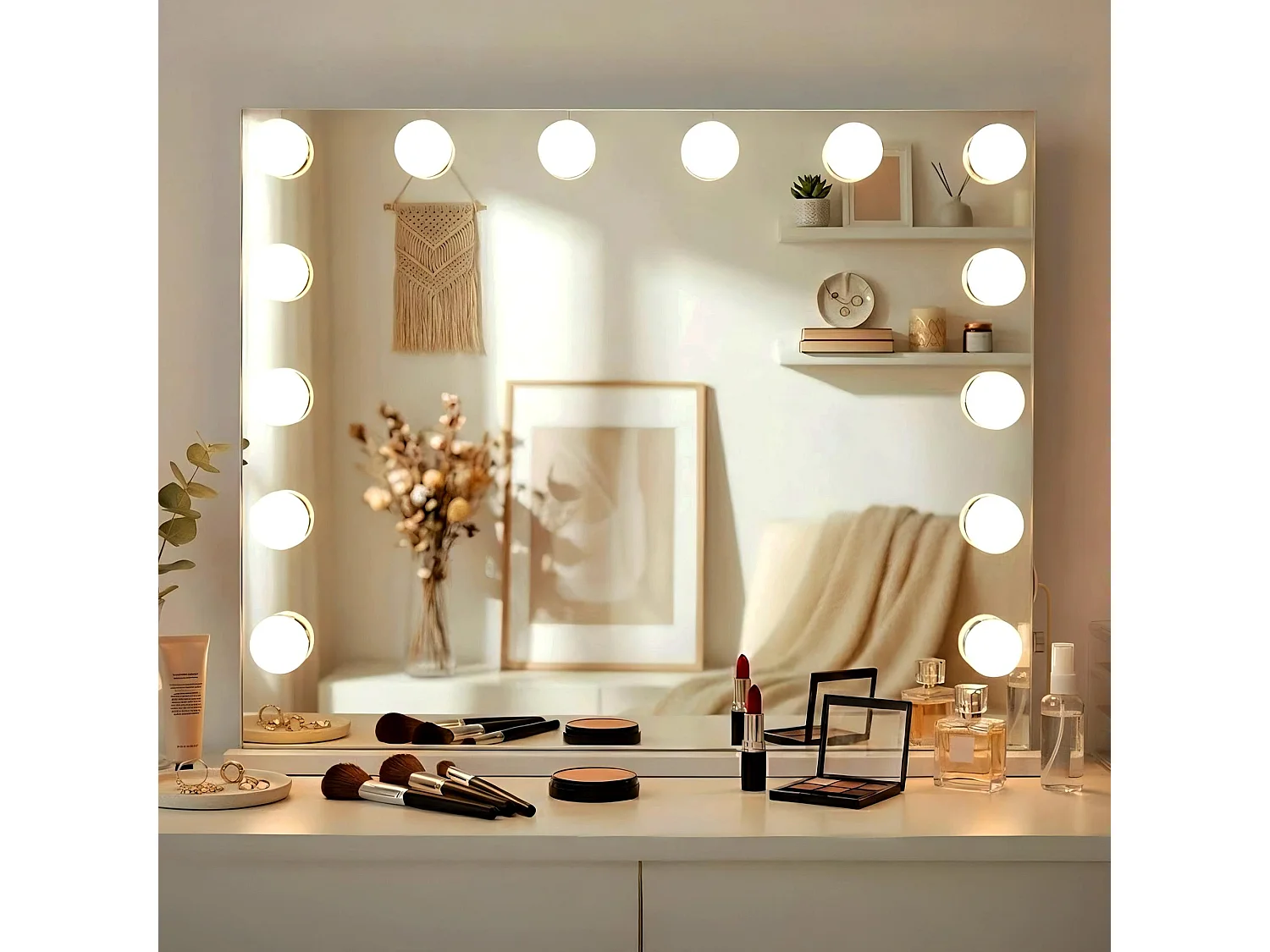 Make-up spiegel - Kunststof - wit - Palmdale
