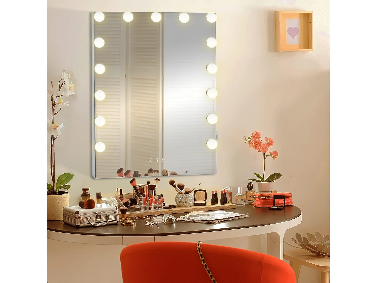Miroir Led de Maquillage - Plastique - Blanc - Murrieta