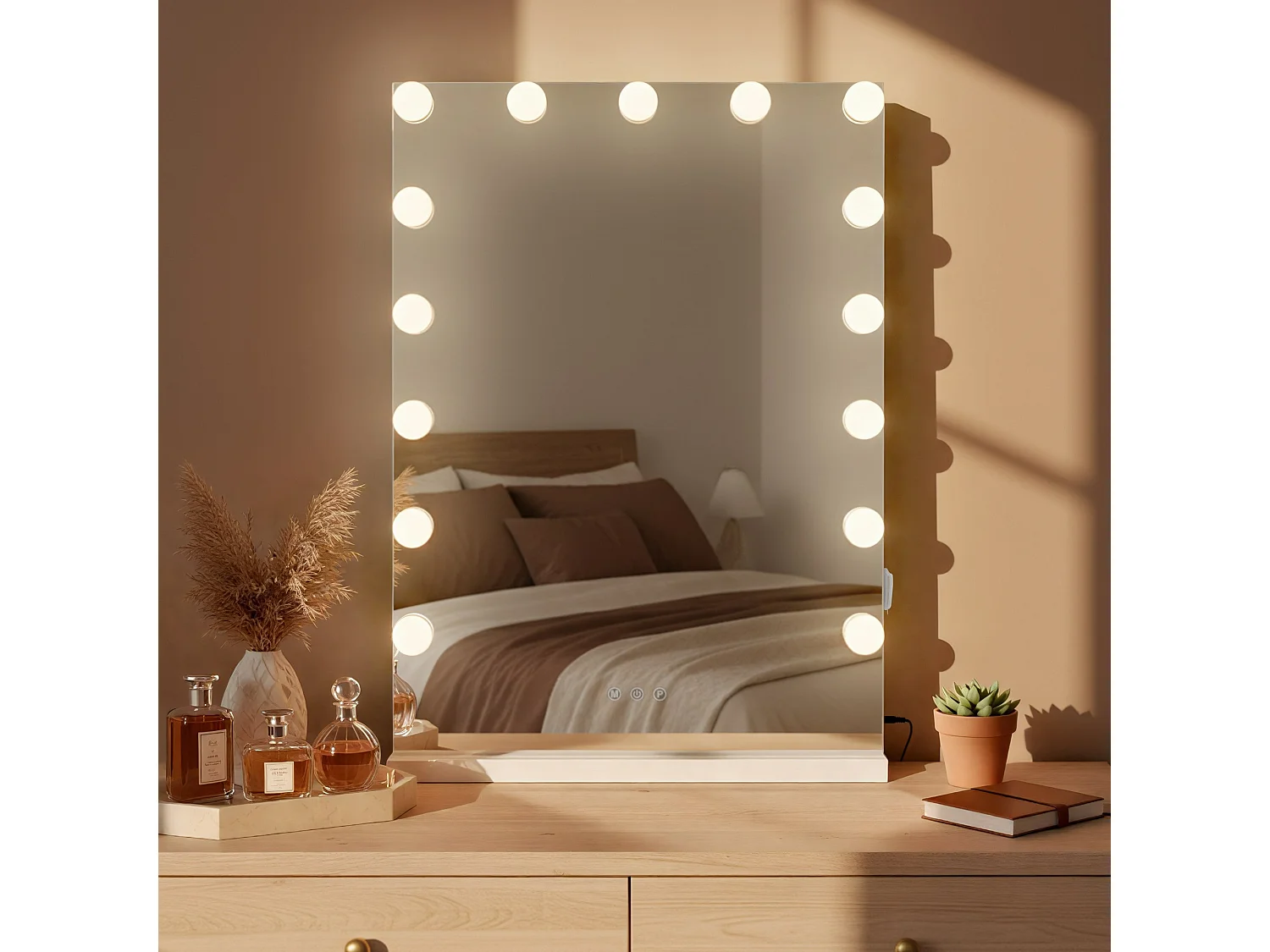 Miroir Led de Maquillage - Plastique - Blanc - Murrieta