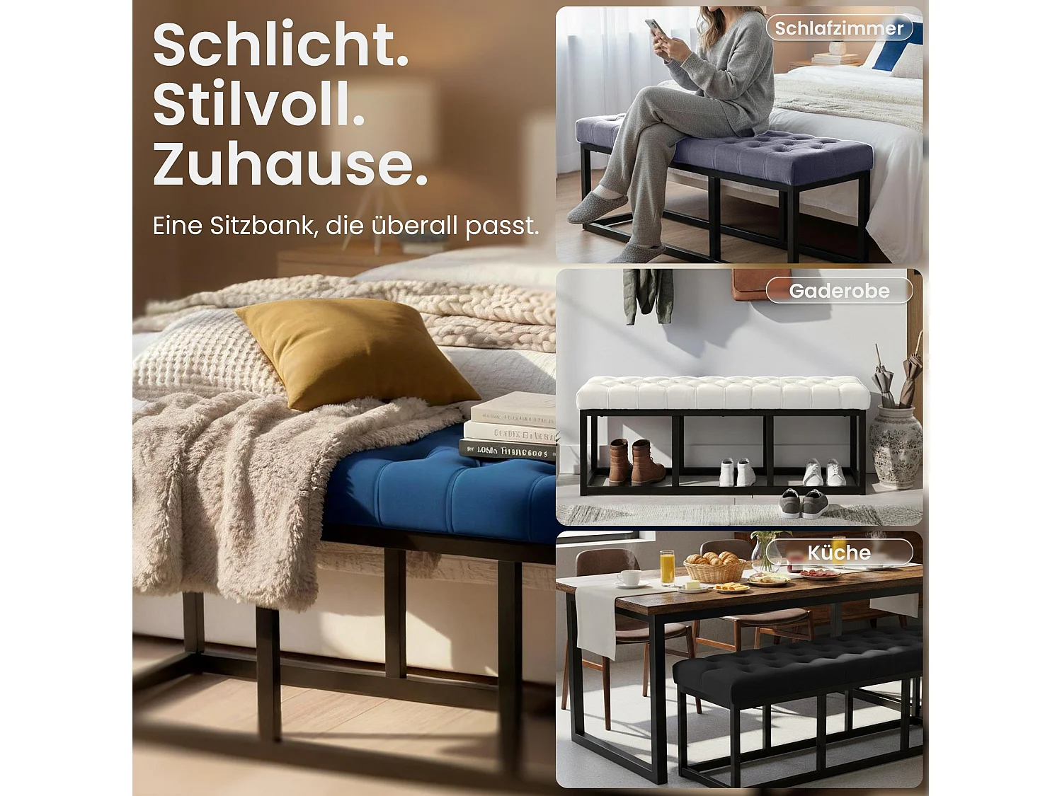 Banquette - Velours - Noir - Polson