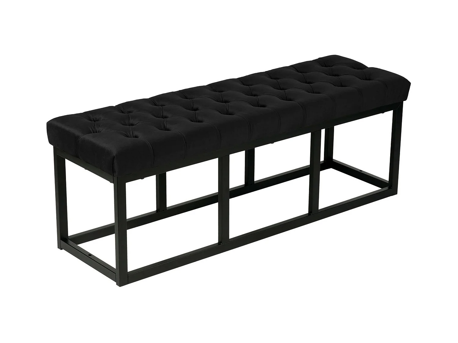 Banquette - Velours & Métal noir mat - Noir - Polson