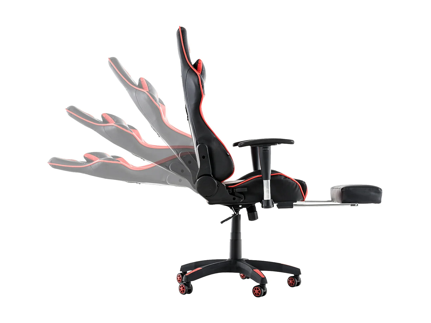 Chaise de bureau - Similicuir & Plastique - Noir / Rouge - Turbo XL