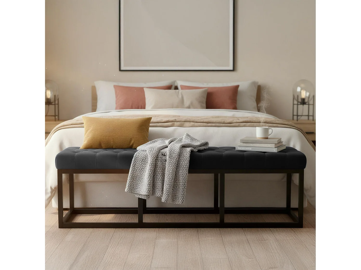 Banquette - Velours - Noir - Polson