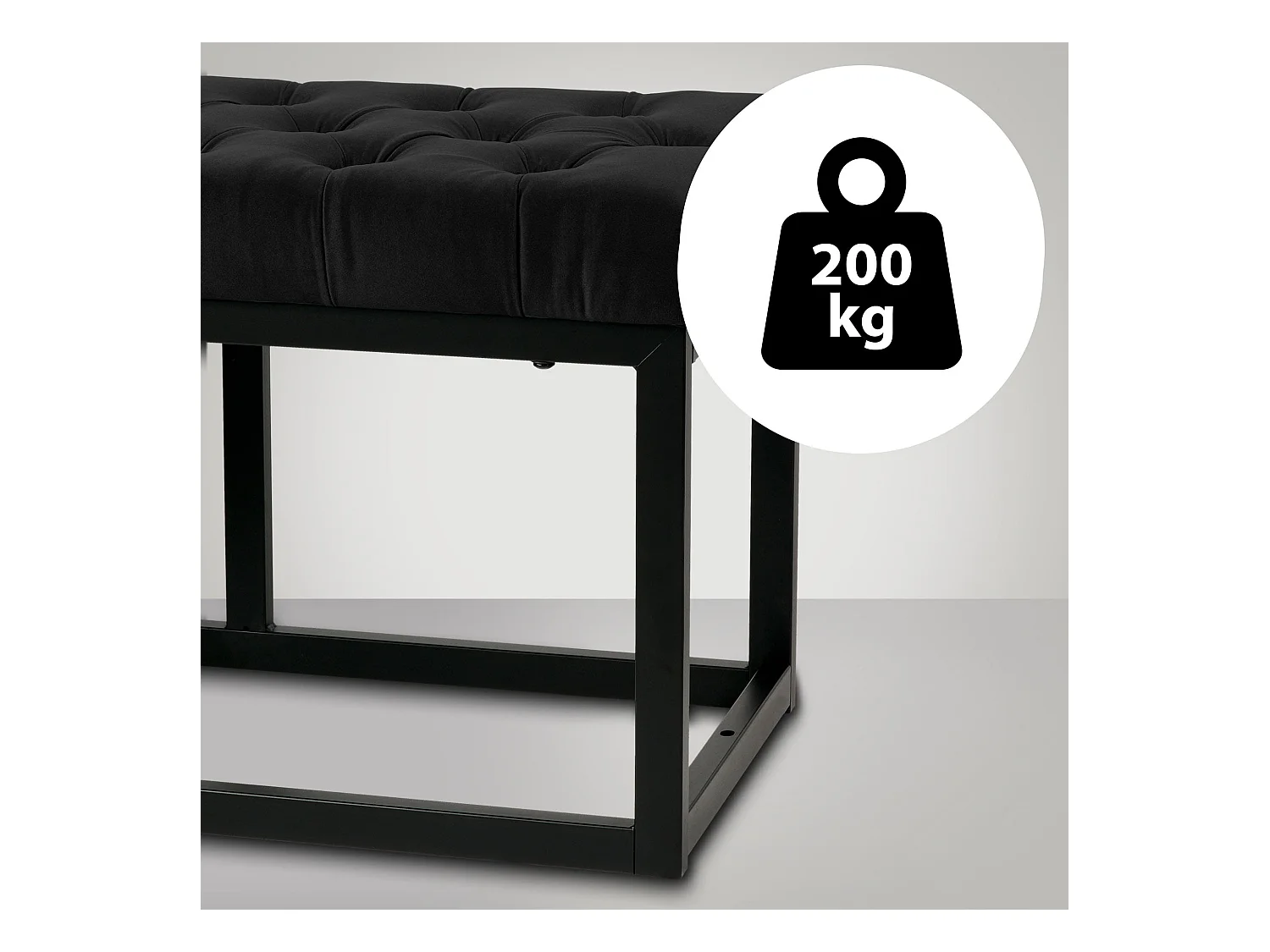 Bankzitting - Fluweel & Metaal mat zwart - zwart - Polson
