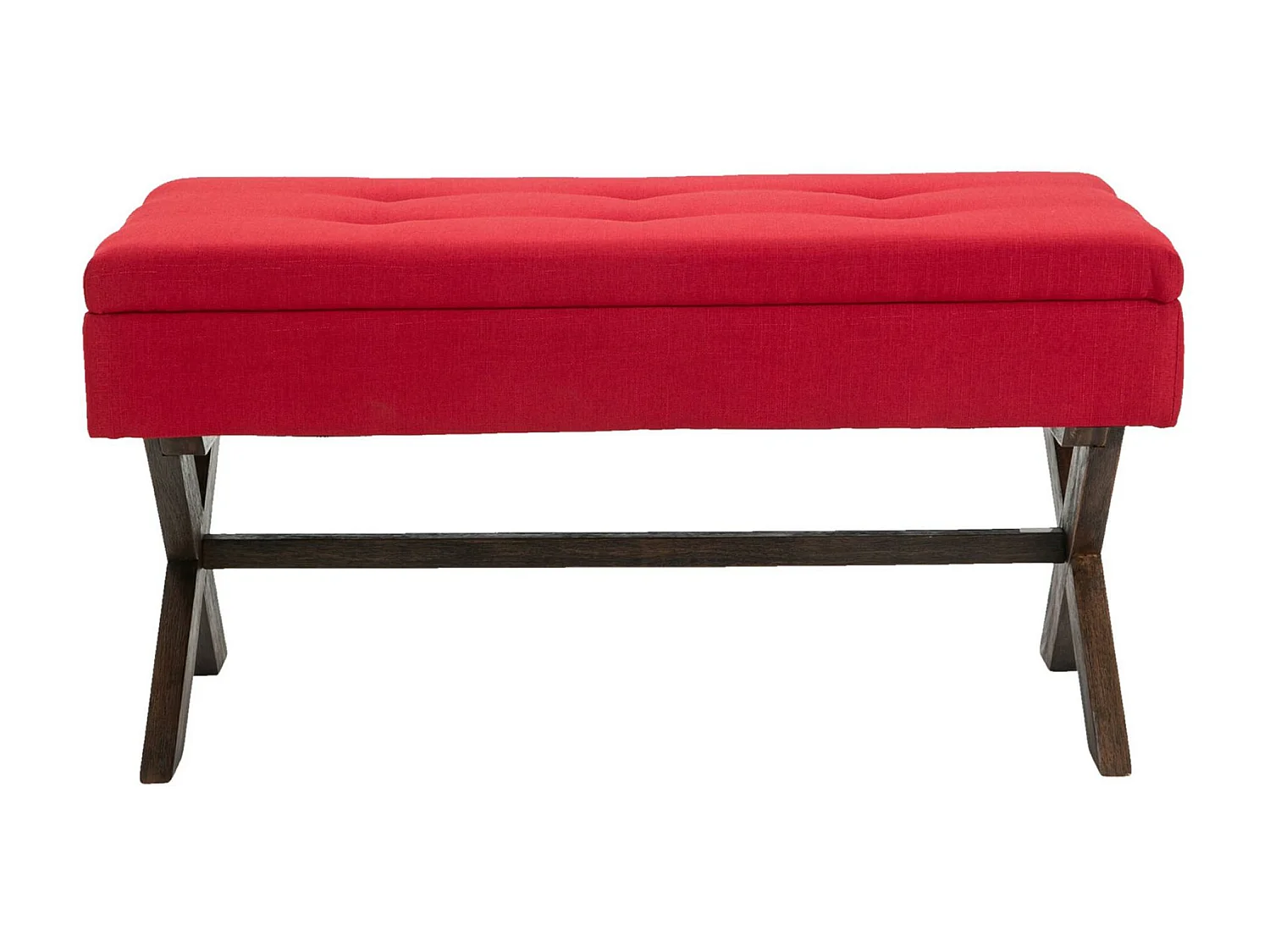 Banquette - Tissu & Bois - Rouge - Namaro