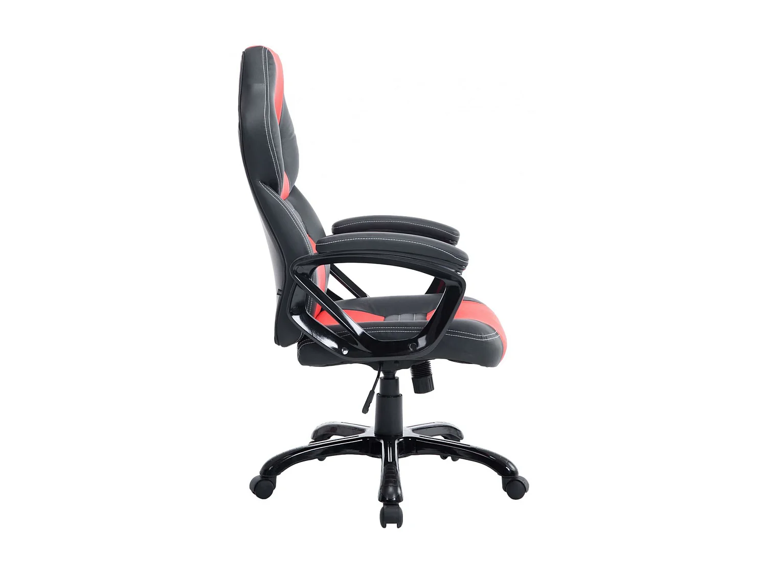 Chaise de bureau - Similicuir & Plastique - Noir / Rouge - XL Pedro