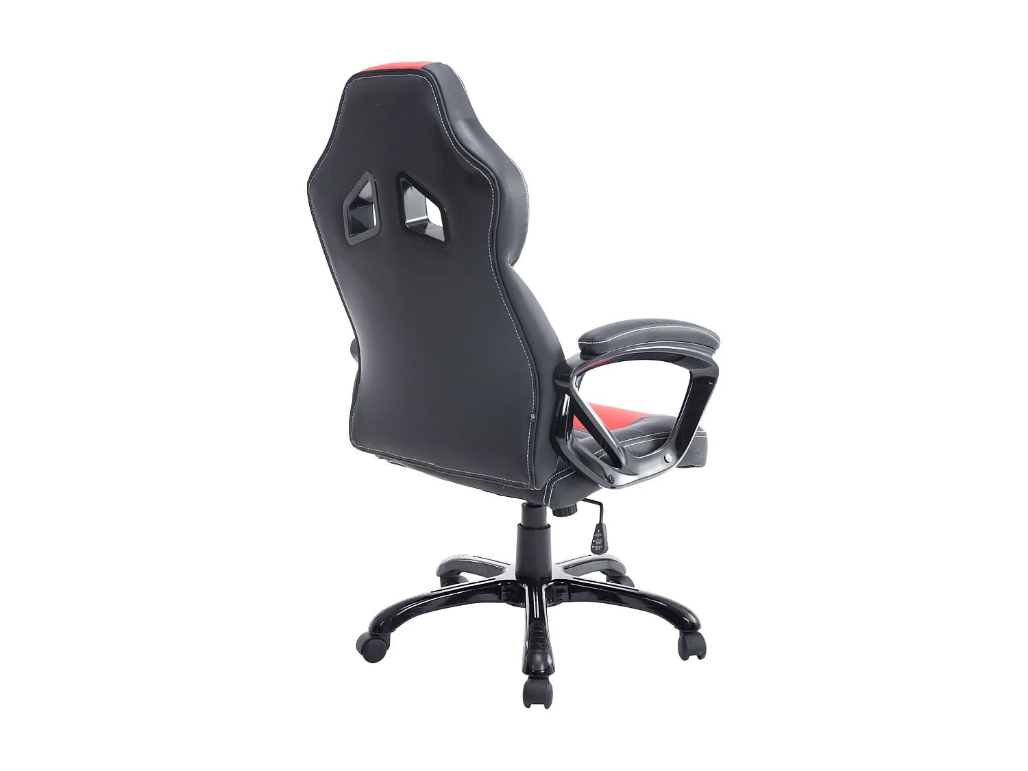 Chaise de bureau - Similicuir & Plastique - Noir / Rouge - XL Pedro