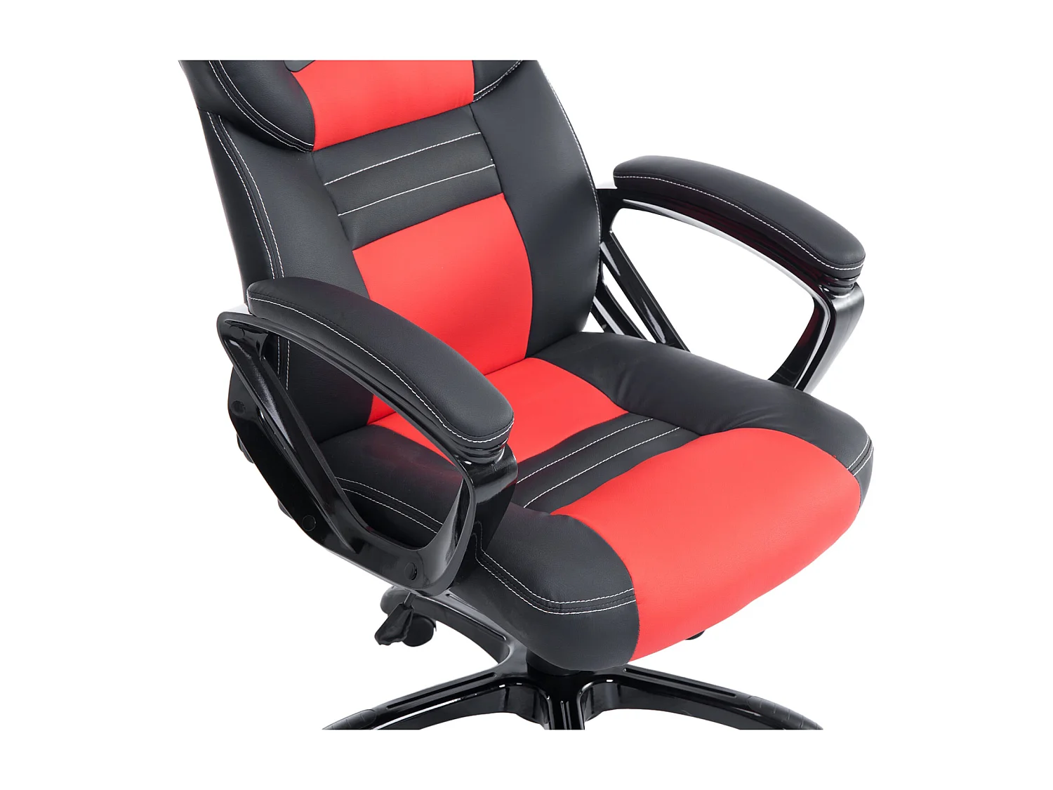 Chaise de bureau - Similicuir & Plastique - Noir / Rouge - XL Pedro