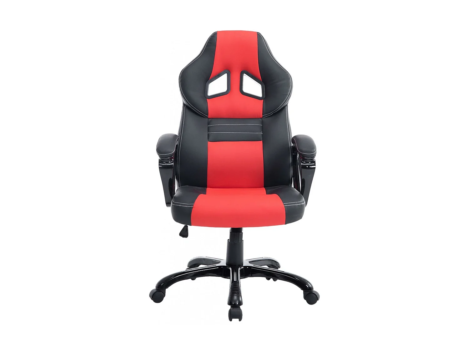 Chaise de bureau - Similicuir & Plastique - Noir / Rouge - XL Pedro