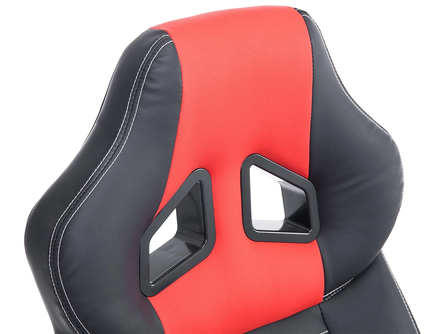 Chaise de bureau - Similicuir & Plastique - Noir / Rouge - XL Pedro