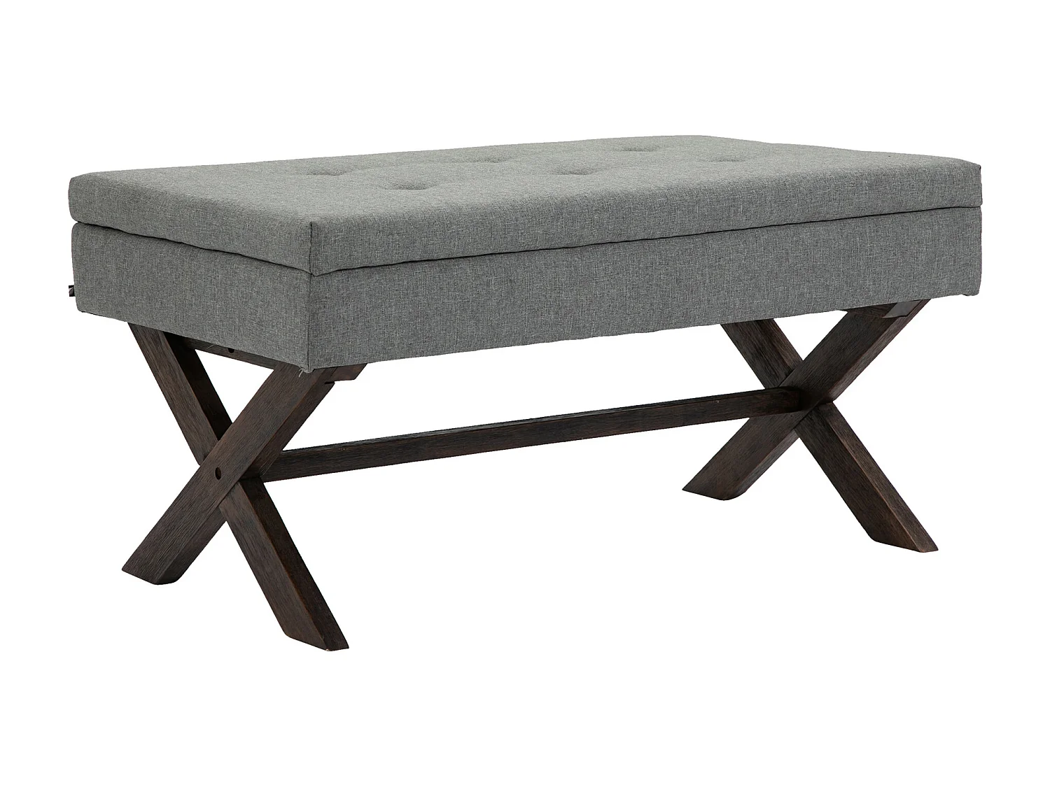 Banquette - Tissu & Bois - Gris - Namaro