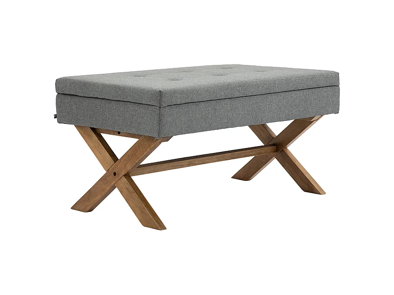 Banquette - Tissu & Bois - Gris - Namaro