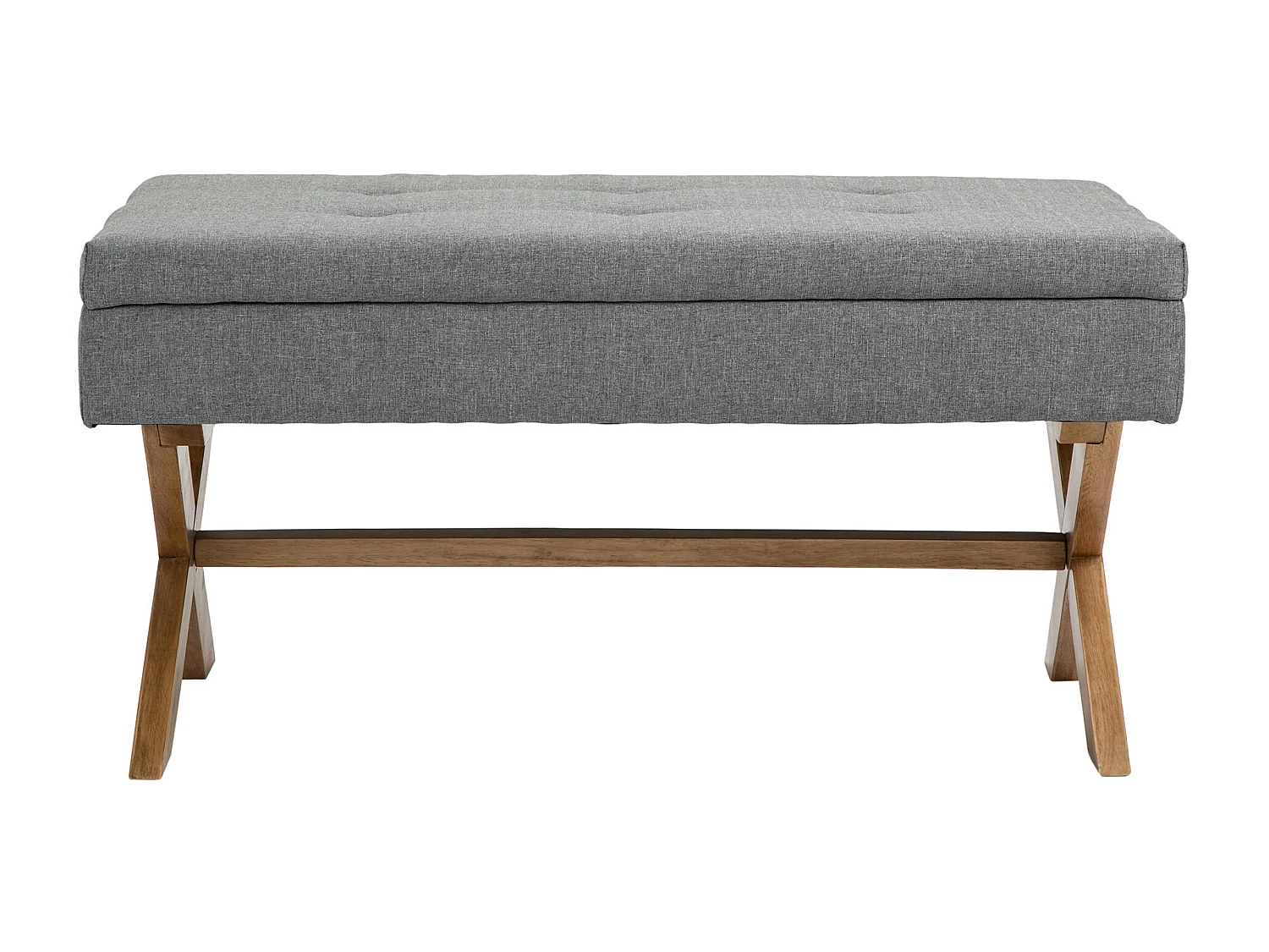 Banquette - Tissu & Bois - Gris - Namaro