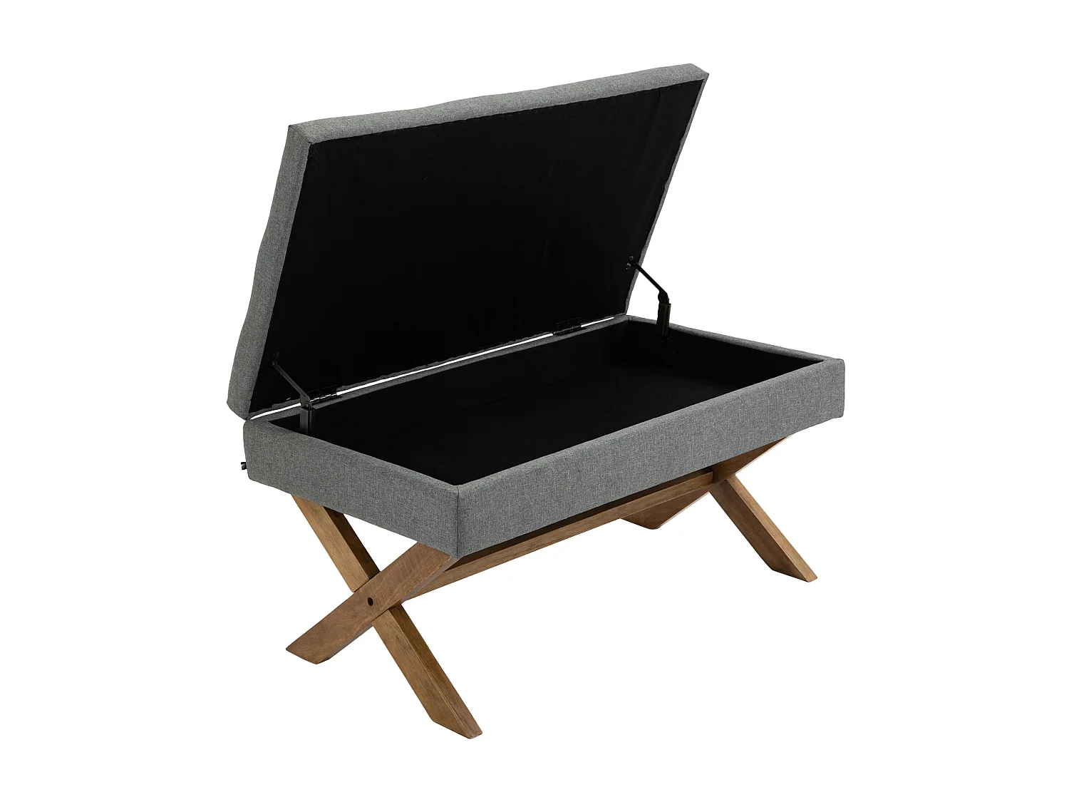 Banquette - Tissu & Bois - Gris - Namaro