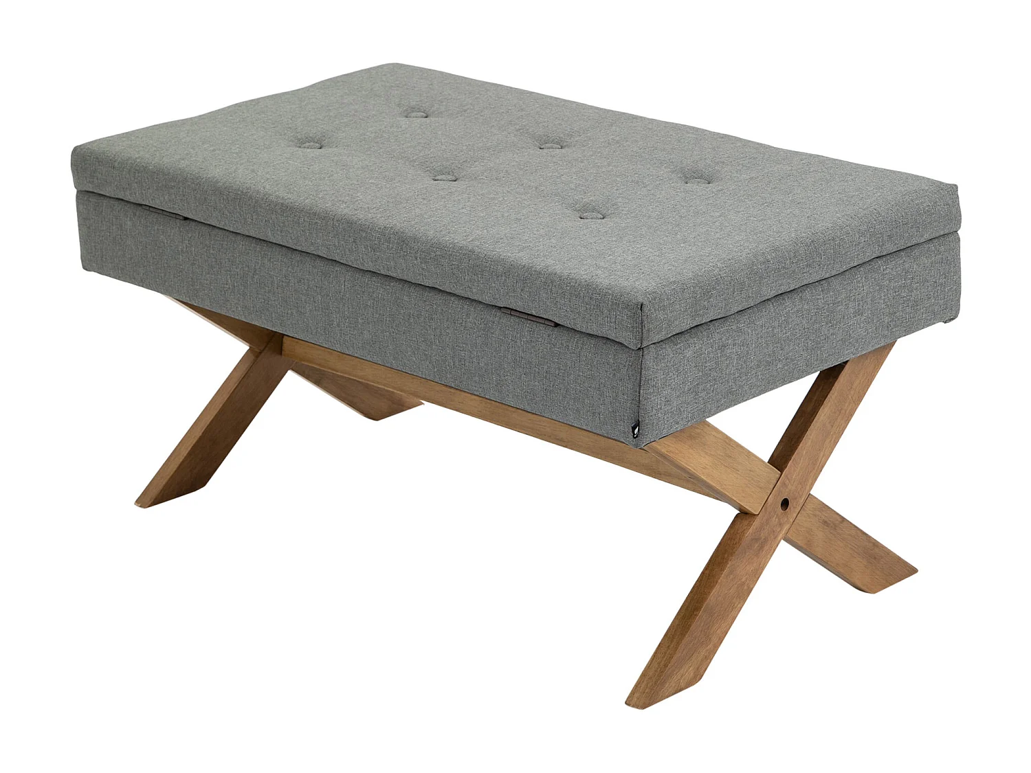 Banquette - Tissu & Bois - Gris - Namaro