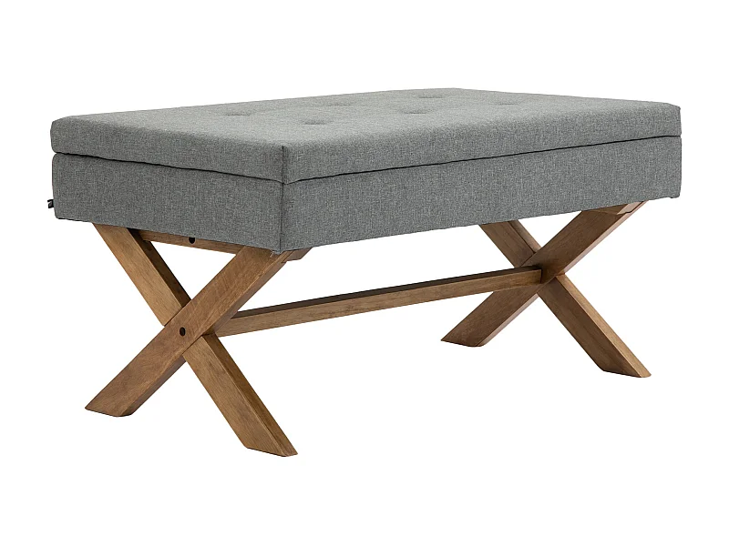 Banquette - Tissu & Bois - Gris - Namaro