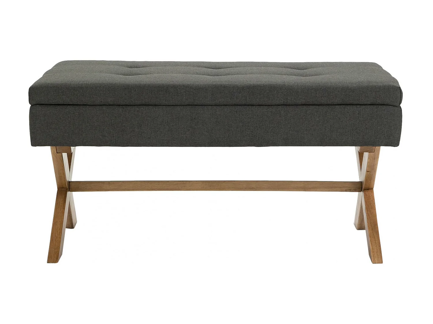 Banquette - Tissu & Bois - Gris foncé - Namaro