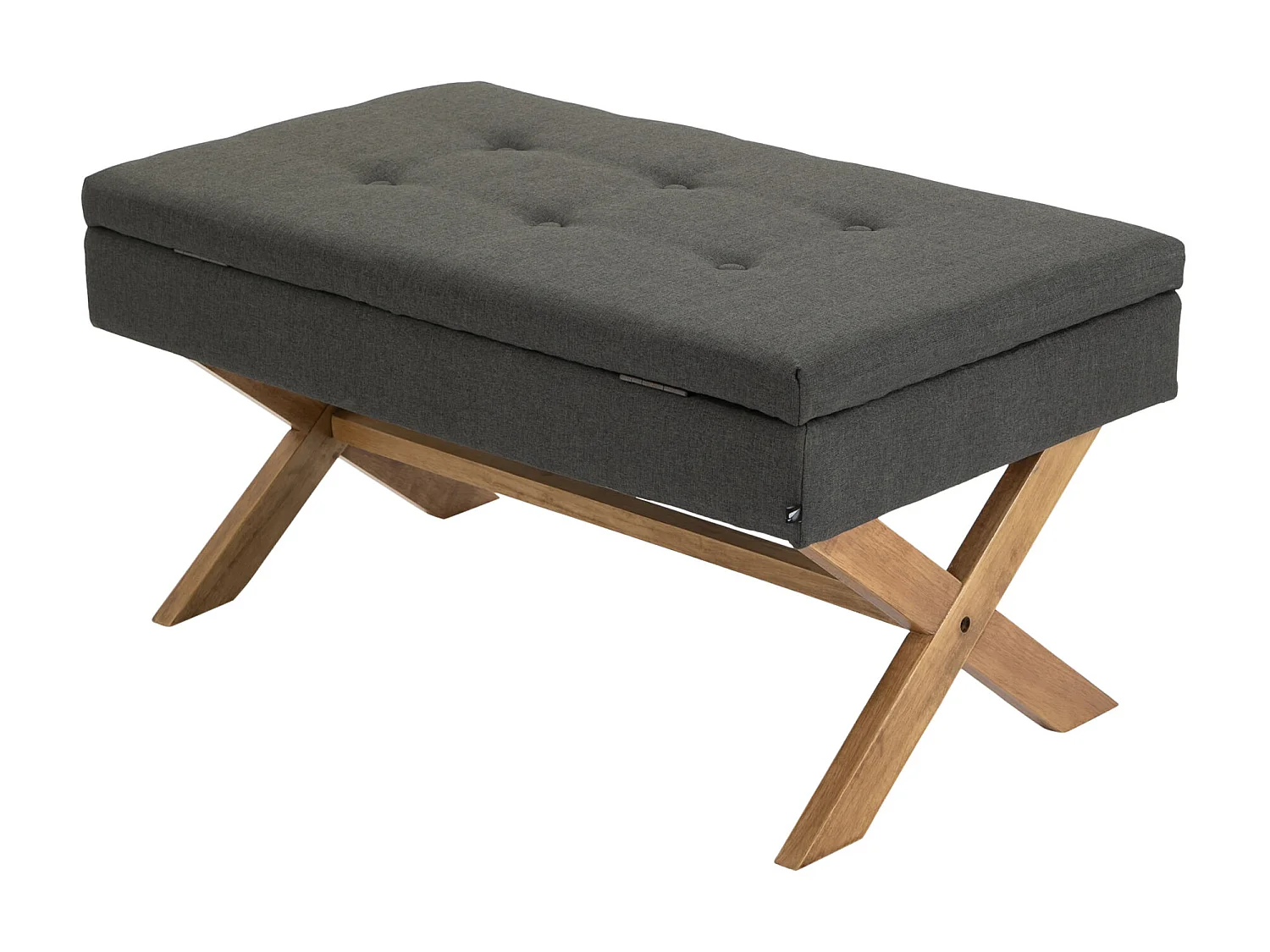 Banquette - Tissu & Bois - Gris foncé - Namaro