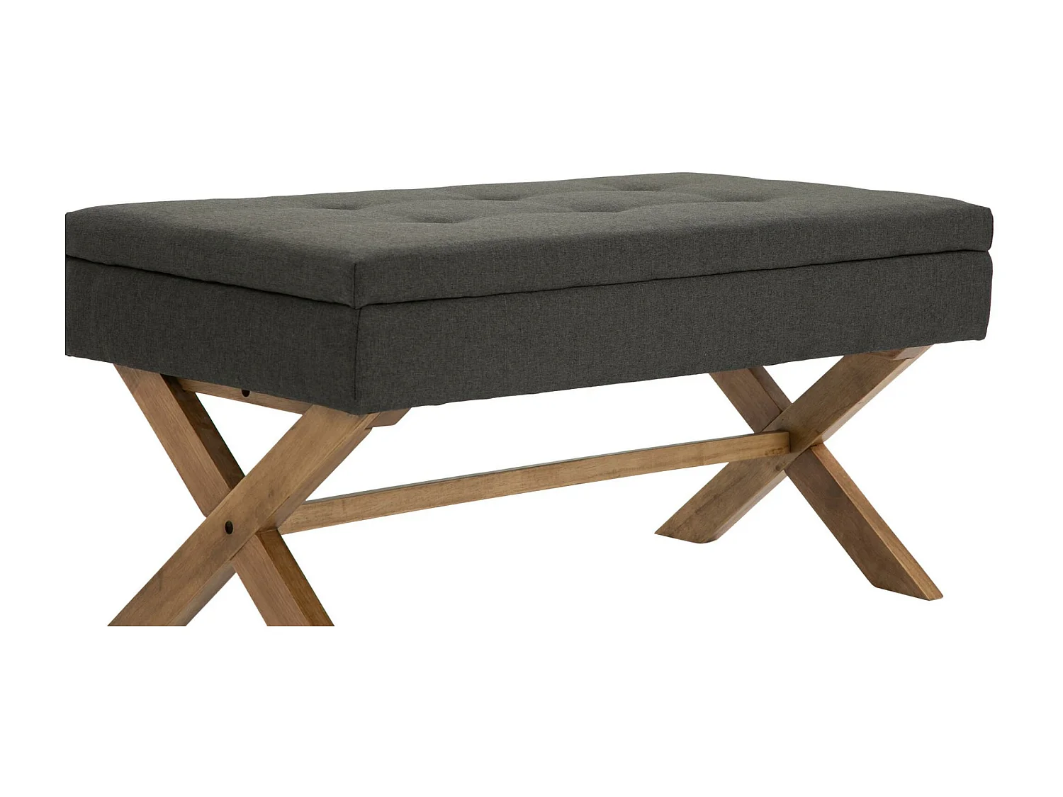 Banquette - Tissu & Bois - Gris foncé - Namaro