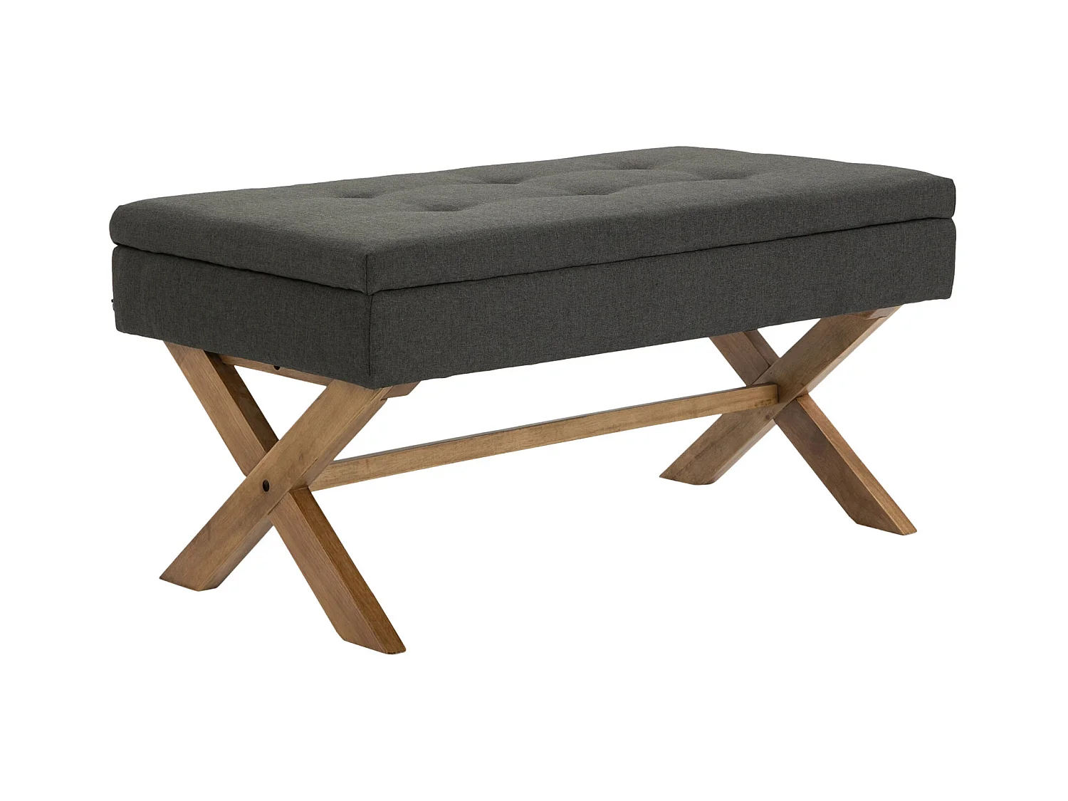 Banquette - Tissu & Bois - Gris foncé - Namaro