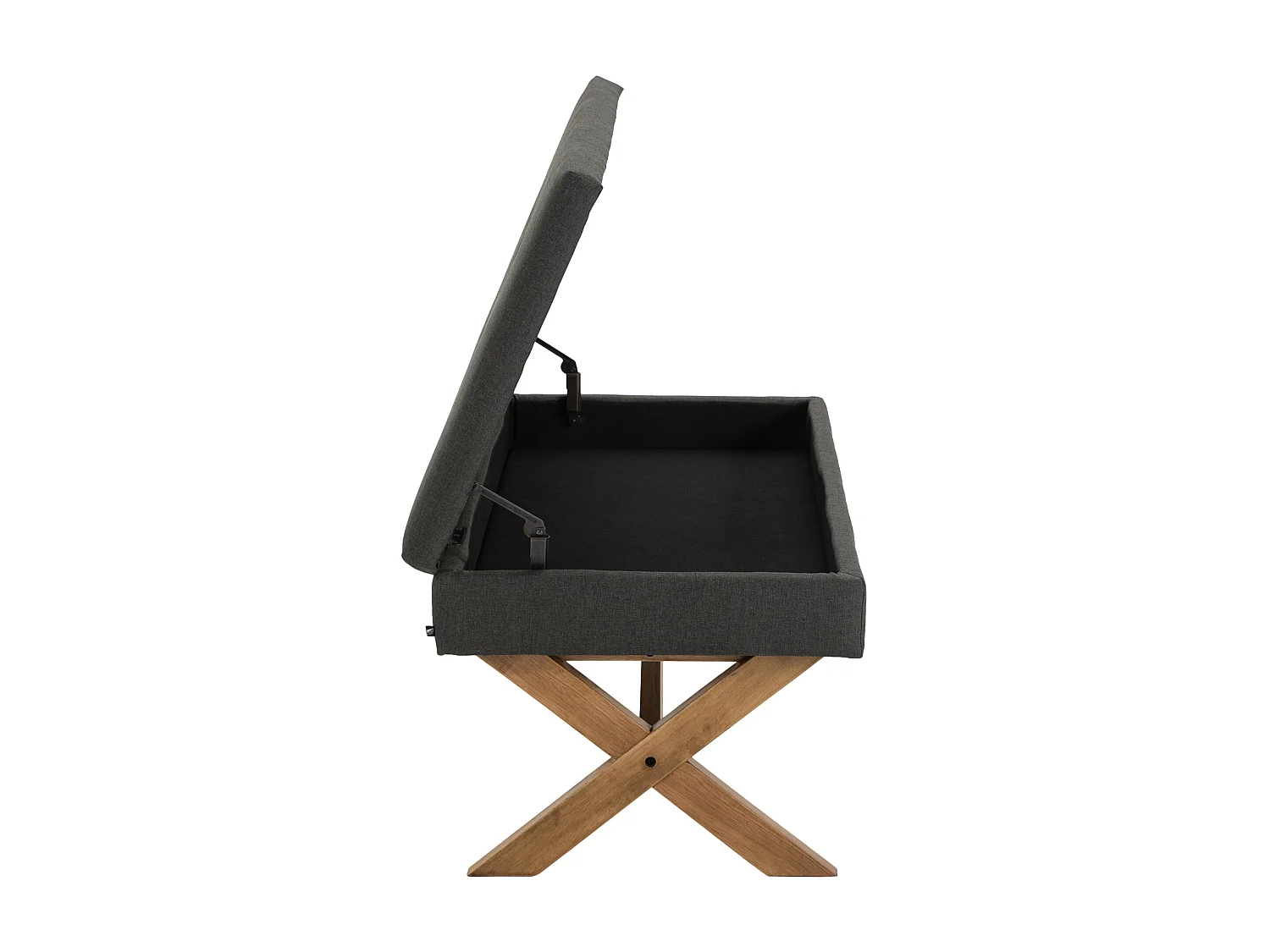 Banquette - Tissu & Bois - Gris foncé - Namaro