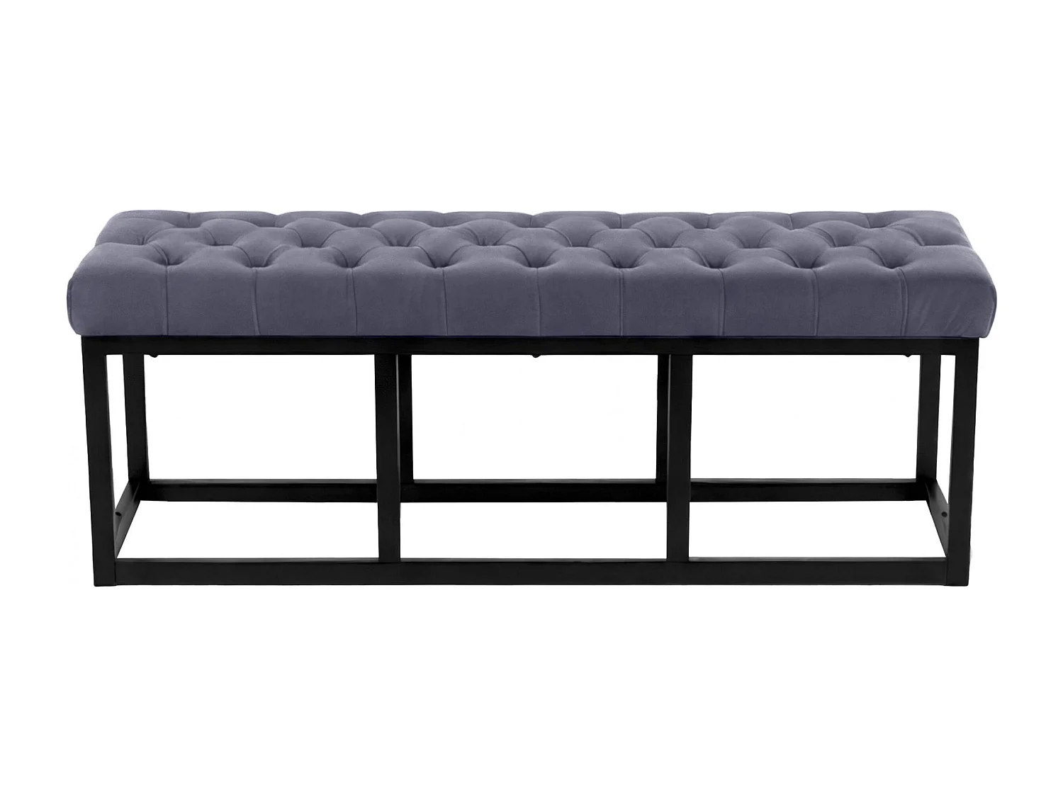 Banquette - Velours & Métal noir mat - Gris - Polson