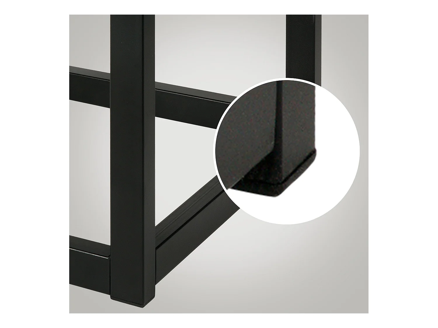 Banquette - Velours & Métal noir mat - Gris - Polson