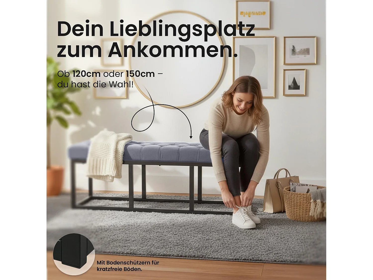 Banquette - Velours - Gris - Polson