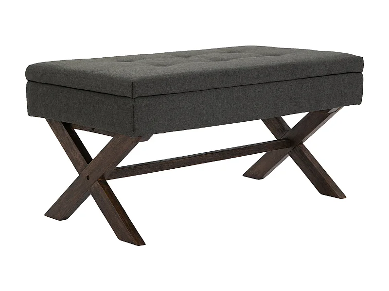 Banquette - Tissu & Bois - Gris foncé - Namaro