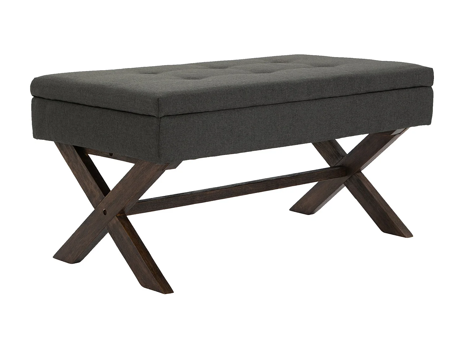 Banquette - Tissu & Bois - Gris foncé - Namaro