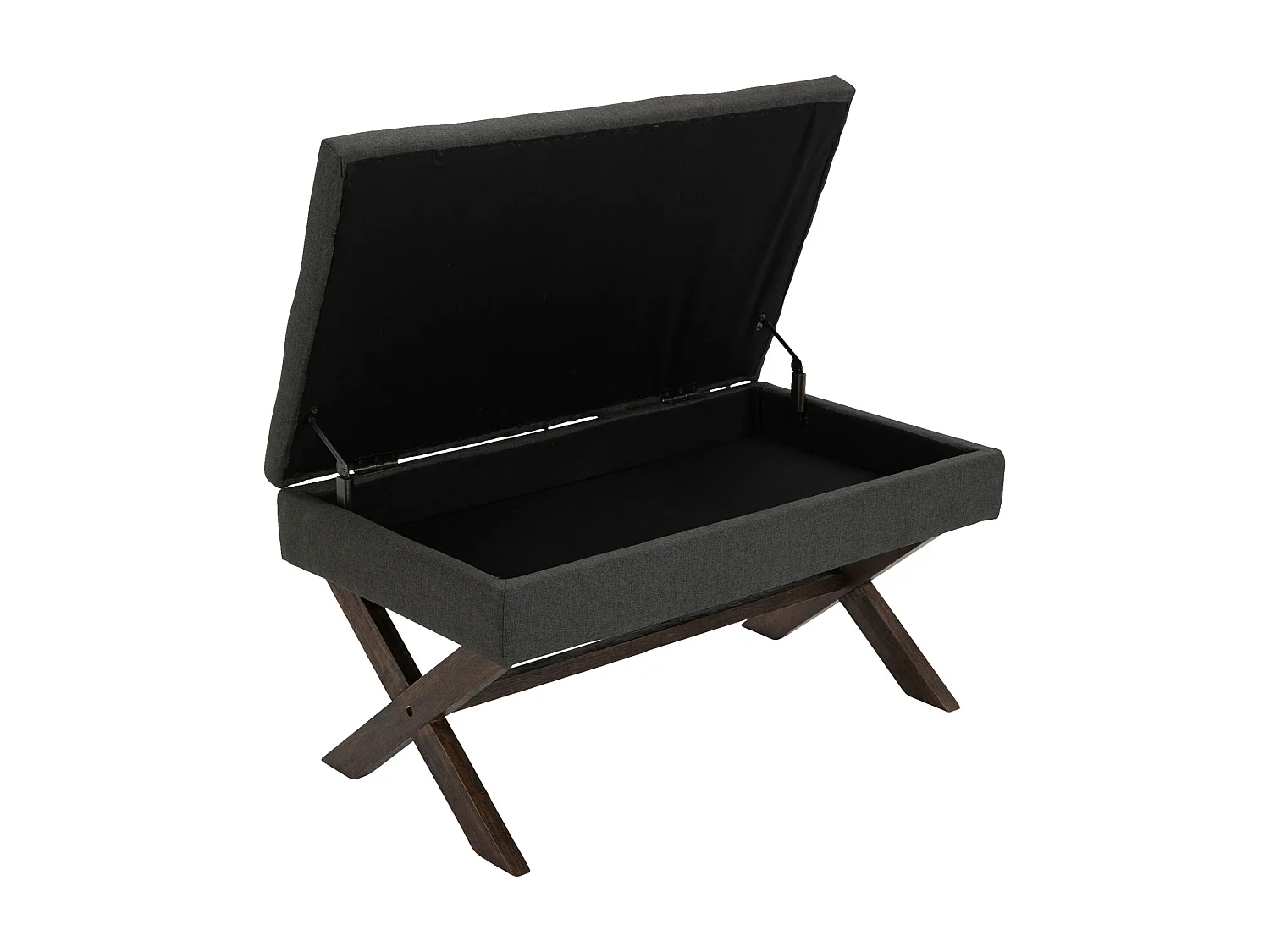 Banquette - Tissu & Bois - Gris foncé - Namaro