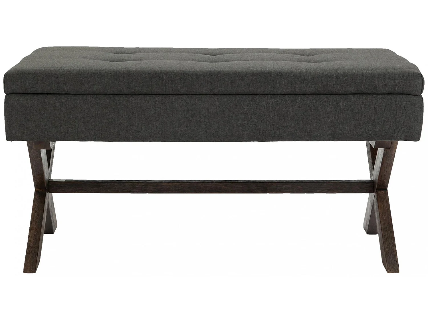 Banquette - Tissu & Bois - Gris foncé - Namaro