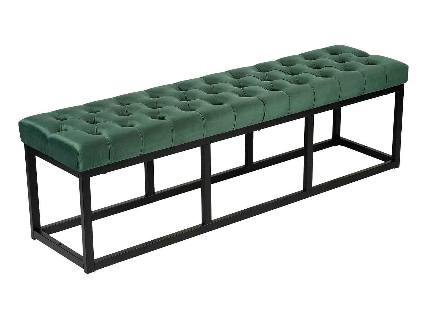 Banquette - Velours & Métal noir mat - Vert - Polson