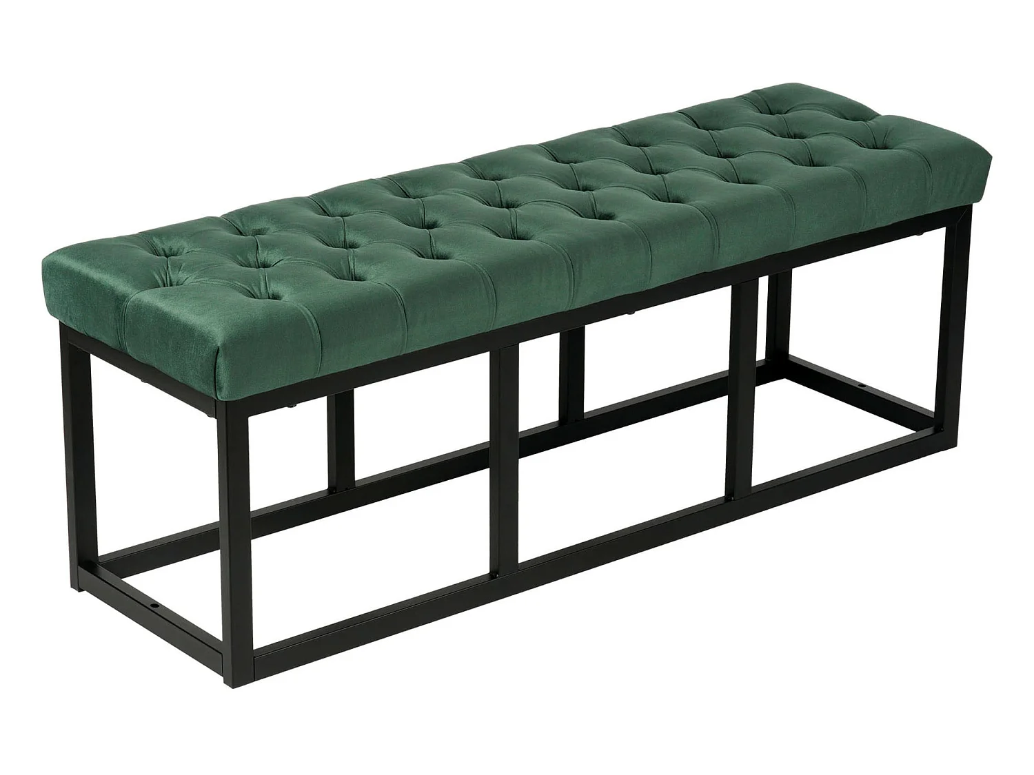Banquette - Velours & Métal noir mat - Vert - Polson