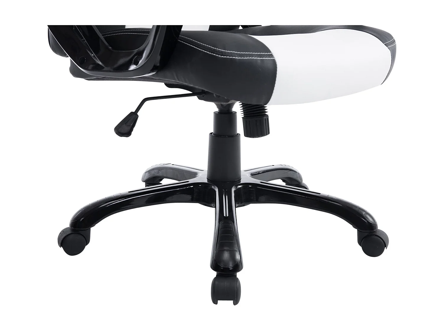 Chaise de bureau - Similicuir & Plastique - Noir / Blanc - XL Pedro