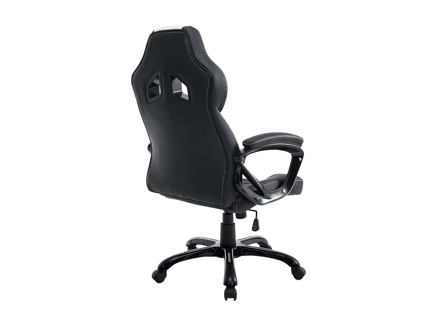 Chaise de bureau - Similicuir & Plastique - Noir / Blanc - XL Pedro