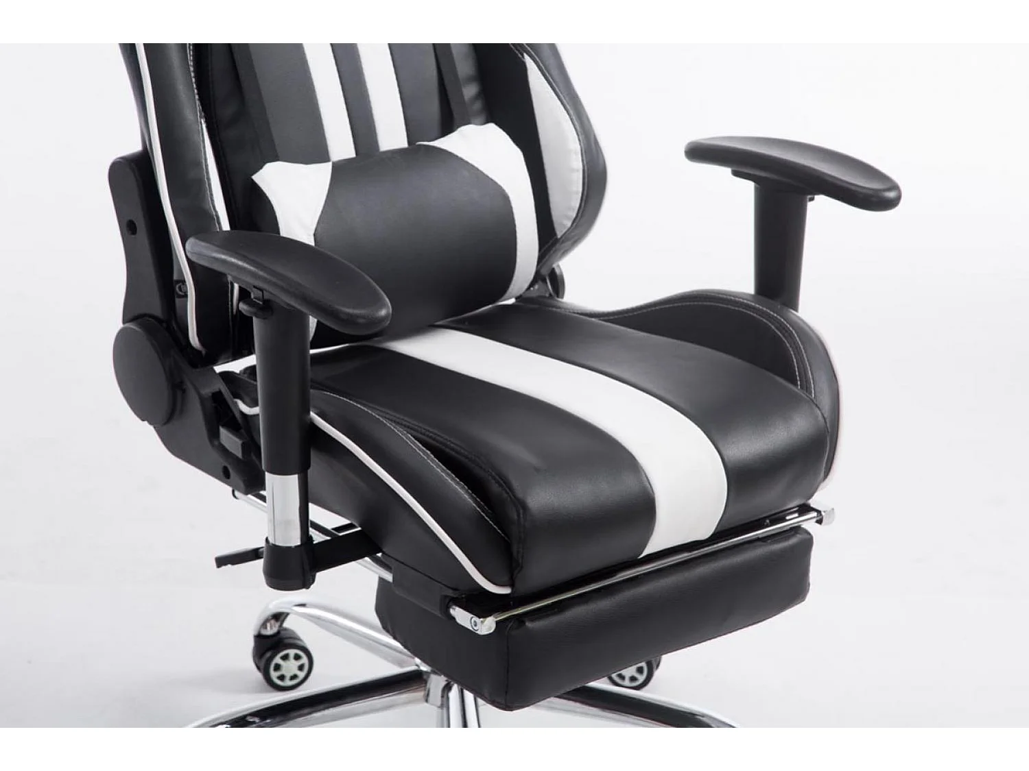 Chaise de bureau - Similicuir - Noir / Blanc - Limit