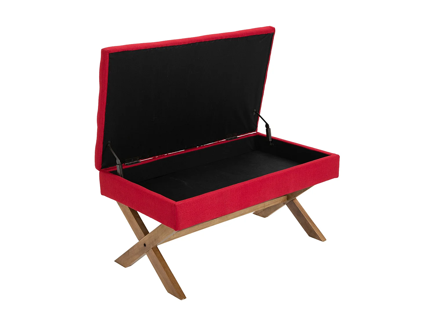 Banquette - Tissu & Bois - Rouge - Namaro