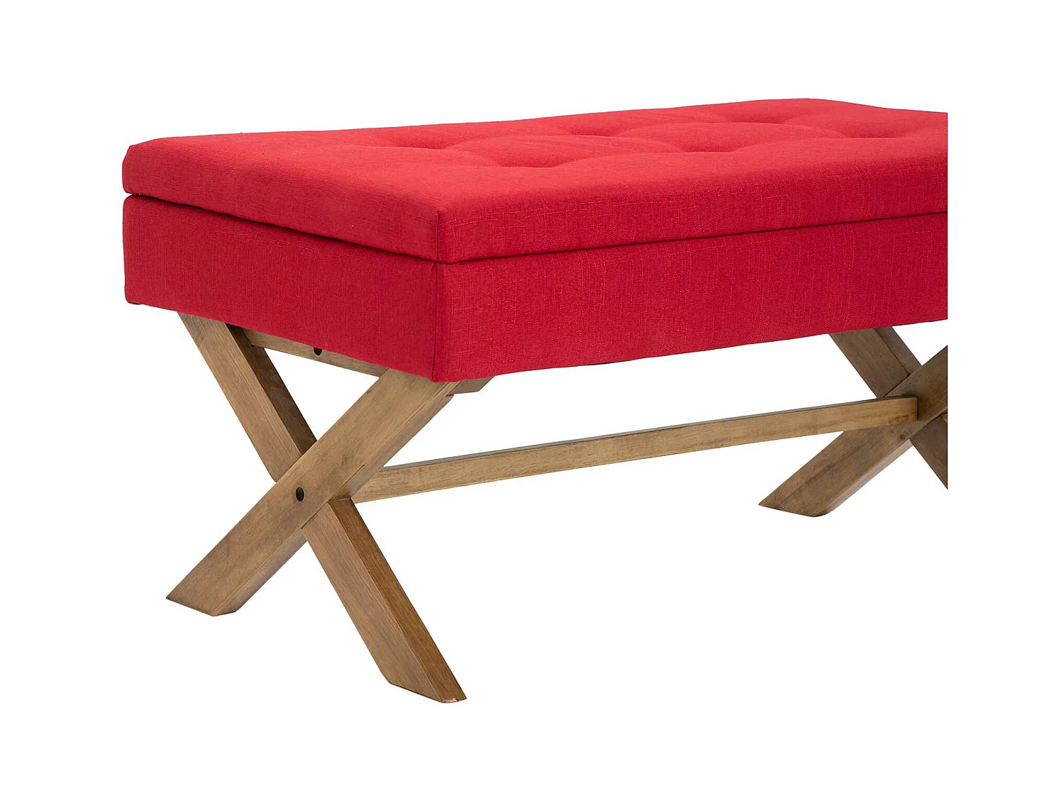 Banquette - Tissu & Bois - Rouge - Namaro