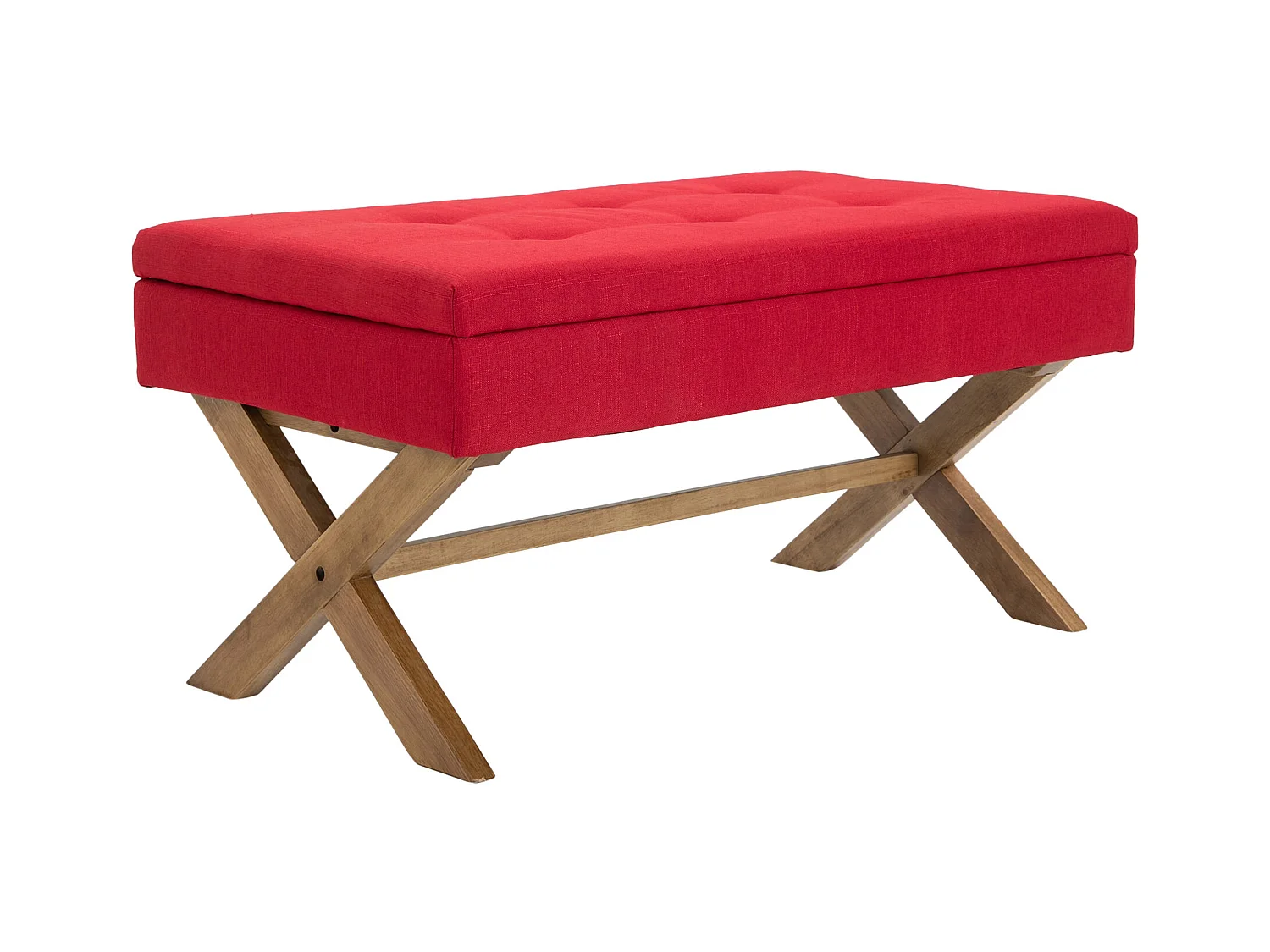 Banquette - Tissu & Bois - Rouge - Namaro
