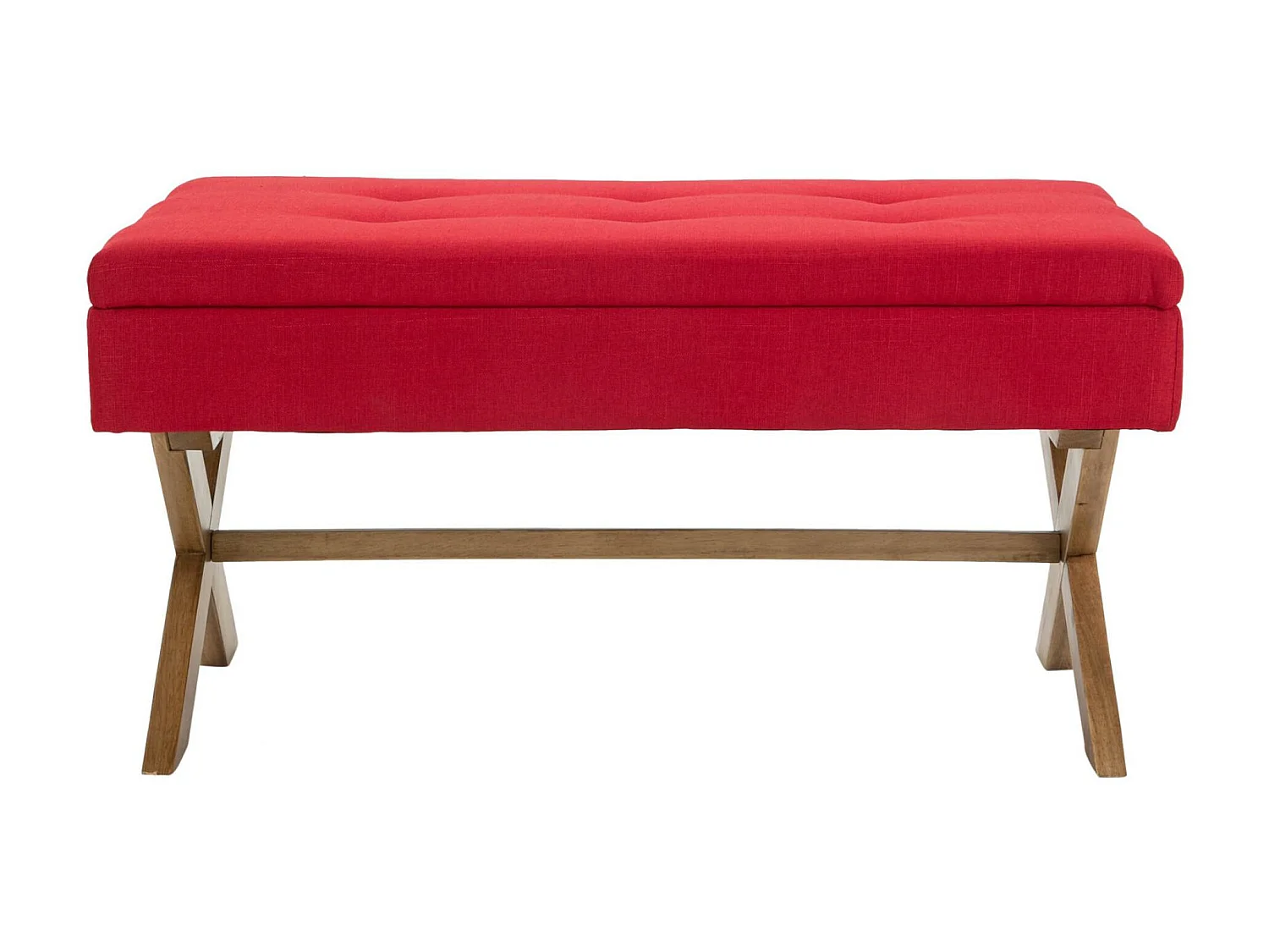 Banquette - Tissu & Bois - Rouge - Namaro