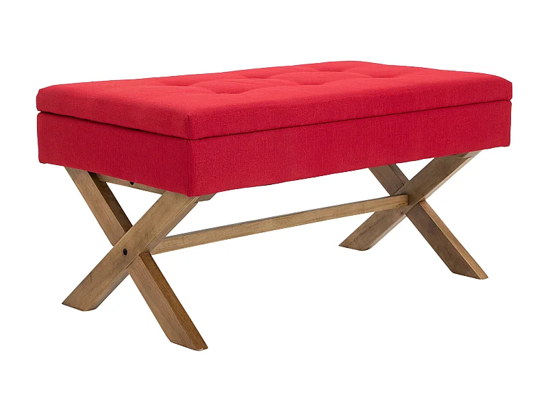 Banquette - Tissu & Bois - Rouge - Namaro