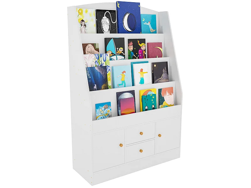 Bücherregal - Holz - 80 x 30 x 123cm - weiß - Luray