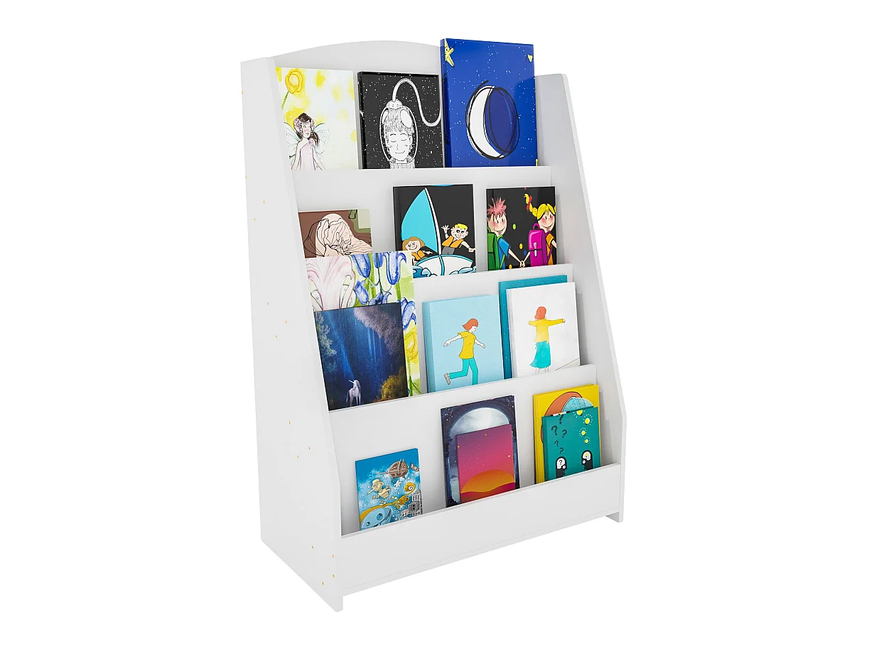 Étagère à livres - Bois - 60 cm - Blanc - Melfa