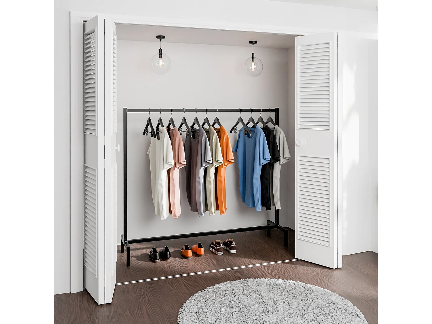 Kledingrek - Metaal - 150x38x120 - zwart - Melva