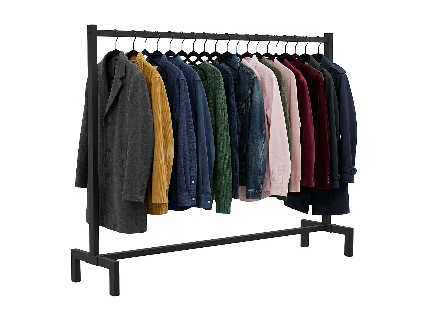 Portant à vêtement - Métal - 150x38x120 - Noir - Melva